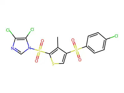 1H-Imidazole, 4,5-dichloro-1-[[4-[(4-chlorophenyl)sulfonyl]-3-methyl-2-thienyl]sulfonyl]- structure