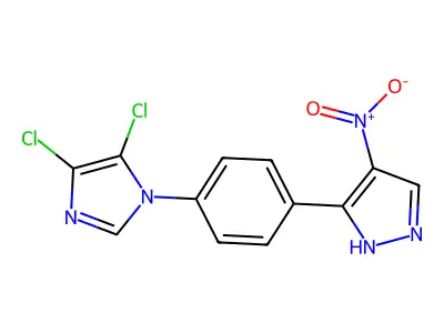 4,5-dichloro-1-[4-(4-nitro-1H-pyrazol-3-yl)phenyl]-1H-imidazole structure