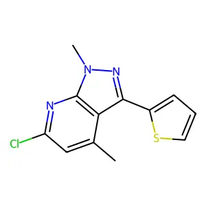 6-Chloro-1,4-dimethyl-3-(2-thienyl)-1H-pyrazolo[3,4-b]pyridine structure