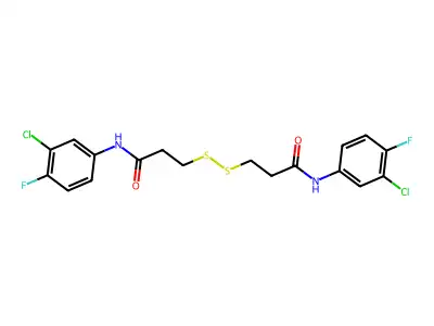 N1-(3-chloro-4-fluorophenyl)-3-{[3-(3-chloro-4-fluoroanilino)-3-oxopropyl]dithio}propanamide structure