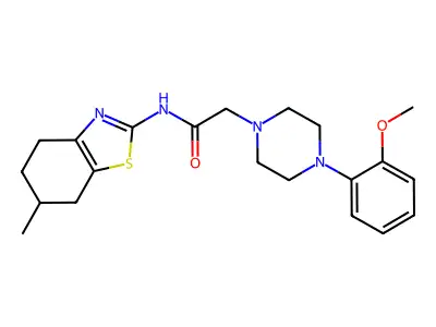 2-[4-(2-methoxyphenyl)piperazin-1-yl]-N-(6-methyl-4,5,6,7-tetrahydro-1,3-benzothiazol-2-yl)acetamide structure