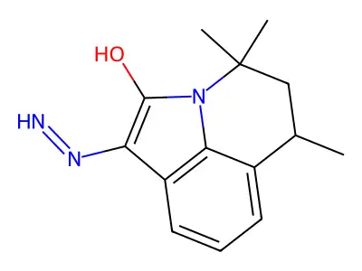 1-hydrazono-4,4,6-trimethyl-5,6-dihydro-4H-pyrrolo[3,2,1-ij]quinolin-2(1H)-one structure