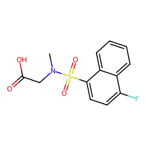 N-[(4-fluoro-1-naphthyl)sulfonyl]-N-methylglycine structure