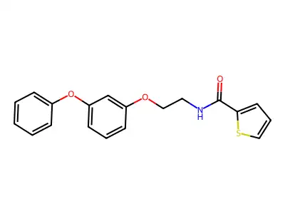 N-[2-(3-phenoxyphenoxy)ethyl]thiophene-2-carboxamide structure