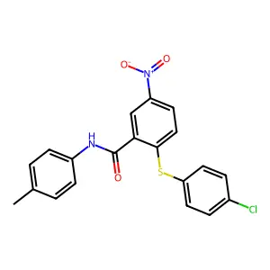 2-[(4-Chlorophenyl)thio]-N-(4-methylphenyl)-5-nitrobenzamide structure