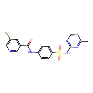 5-bromo-N-(4-{[(4-methyl-2-pyrimidinyl)amino]sulfonyl}phenyl)nicotinamide structure