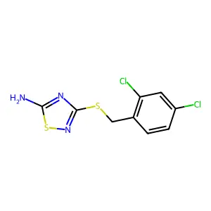 3-[(2,4-Dichlorobenzyl)thio]-1,2,4-thiadiazol-5-amine structure