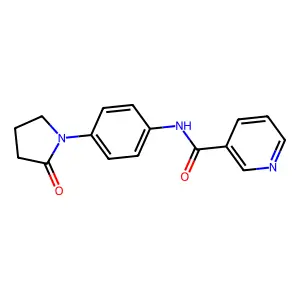 N-[4-(2-oxo-1-pyrrolidinyl)phenyl]nicotinamide structure