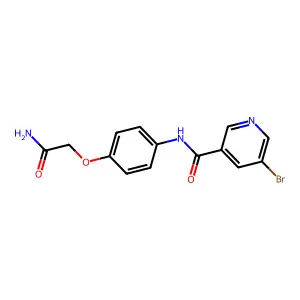 N-[4-(2-amino-2-oxoethoxy)phenyl]-5-bromopyridine-3-carboxamide structure