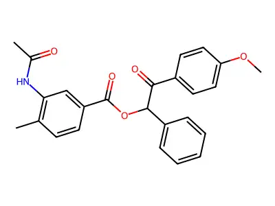 2-(4-Methoxyphenyl)-2-oxo-1-phenylethyl 3-(acetylamino)-4-methylbenzoate structure