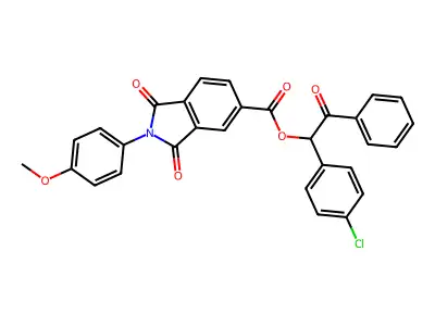 1-(4-chlorophenyl)-2-oxo-2-phenylethyl 2-(4-methoxyphenyl)-1,3-dioxo-5-isoindolinecarboxylate structure