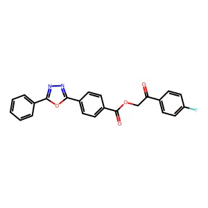 2-(4-Fluorophenyl)-2-oxoethyl 4-(5-phenyl-1,3,4-oxadiazol-2-yl)benzoate structure