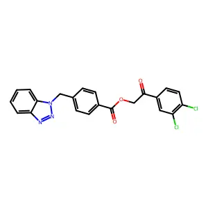 2-(3,4-dichlorophenyl)-2-oxoethyl 4-(1H-1,2,3-benzotriazol-1-ylmethyl)benzoate structure