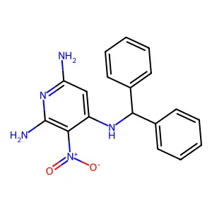 4-N-benzhydryl-3-nitropyridine-2,4,6-triamine structure