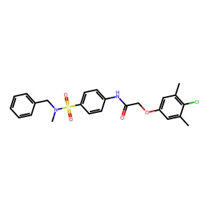 N-(4-{[benzyl(methyl)amino]sulfonyl}phenyl)-2-(4-chloro-3,5-dimethylphenoxy)acetamide structure