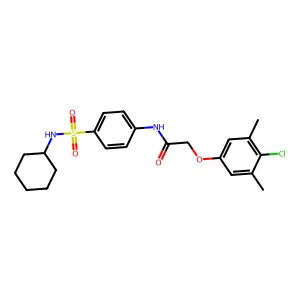 2-(4-chloro-3,5-dimethylphenoxy)-N-[4-(cyclohexylsulfamoyl)phenyl]acetamide structure