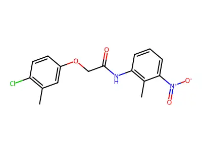 2-(4-chloro-3-methylphenoxy)-N-(2-methyl-3-nitrophenyl)acetamide structure