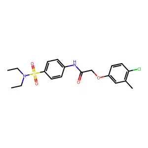 2-(4-chloro-3-methylphenoxy)-N-[4-(diethylsulfamoyl)phenyl]acetamide structure