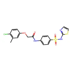 2-(4-chloro-3-methylphenoxy)-N-[4-(1,3-thiazol-2-ylsulfamoyl)phenyl]acetamide structure