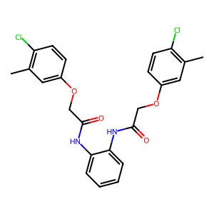 N,N'-1,2-phenylenebis[2-(4-chloro-3-methylphenoxy)acetamide] structure