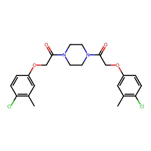 1,4-bis[(4-chloro-3-methylphenoxy)acetyl]piperazine structure