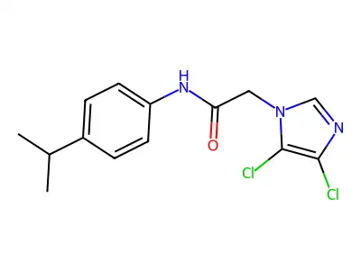 N1-(4-isopropylphenyl)-2-(4,5-dichloro-1H-imidazol-1-yl)acetamide structure