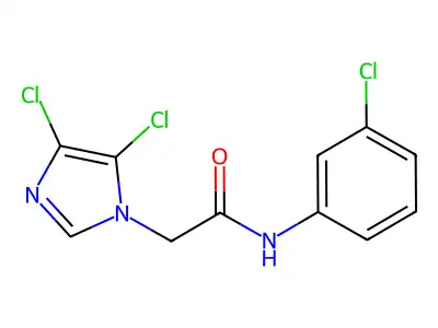 N-(3-chlorophenyl)-2-(4,5-dichloroimidazol-1-yl)acetamide structure