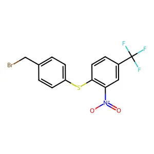 1-{[4-(Bromomethyl)phenyl]thio}-2-nitro-4-(trifluoromethyl)benzene structure