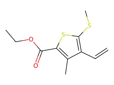 Ethyl 3-methyl-5-(methylthio)-4-vinylthiophene-2-carboxylate structure