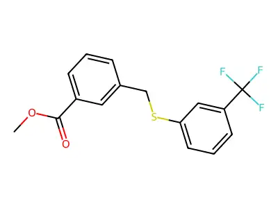 Methyl 3-([[3-(trifluoromethyl)phenyl]thio]methyl)benzoate structure