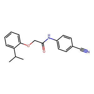 N-(4-cyanophenyl)-2-(2-isopropylphenoxy)acetamide structure