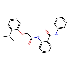 2-{[(2-isopropylphenoxy)acetyl]amino}-N-phenylbenzamide structure