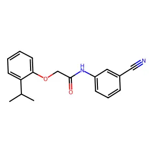 N-(3-cyanophenyl)-2-(2-propan-2-ylphenoxy)acetamide structure