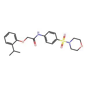 2-(2-isopropylphenoxy)-N-[4-(4-morpholinylsulfonyl)phenyl]acetamide structure