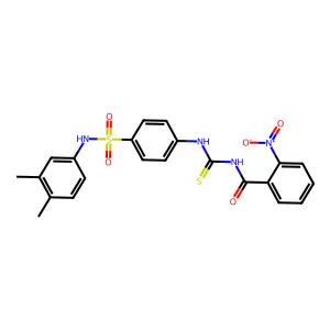 N-[[4-[(3,4-dimethylphenyl)sulfamoyl]phenyl]carbamothioyl]-2-nitrobenzamide structure