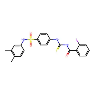N-[[4-[(3,4-dimethylphenyl)sulfamoyl]phenyl]carbamothioyl]-2-iodobenzamide structure