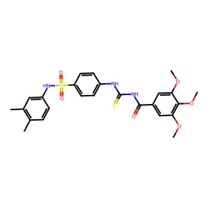 N-[[4-[(3,4-dimethylphenyl)sulfamoyl]phenyl]carbamothioyl]-3,4,5-trimethoxybenzamide structure