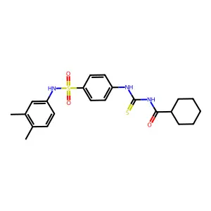 N-[[4-[(3,4-dimethylphenyl)sulfamoyl]phenyl]carbamothioyl]cyclohexanecarboxamide structure
