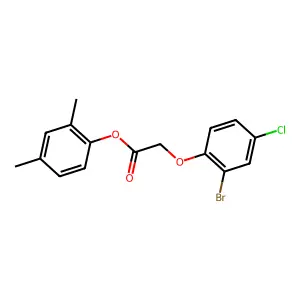 2,4-Dimethylphenyl (2-bromo-4-chlorophenoxy)acetate structure