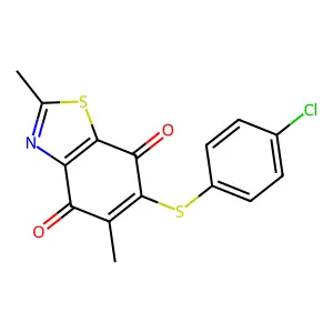 4,7-Benzothiazoledione, 6-[(4-chlorophenyl)thio]-2,5-dimethyl- structure