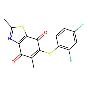 4,7-Benzothiazoledione, 6-[(2,4-difluorophenyl)thio]-2,5-dimethyl- structure