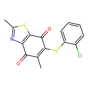 4,7-Benzothiazoledione, 6-[(2-chlorophenyl)thio]-2,5-dimethyl- structure