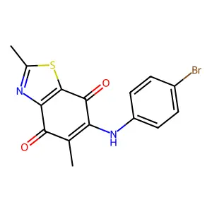 4,7-Benzothiazoledione, 6-[(4-bromophenyl)amino]-2,5-dimethyl- structure