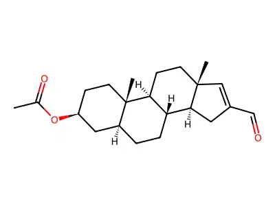 3beta-(Acetyloxy)-5alpha-androst-16-ene-16-carboxaldehyde structure
