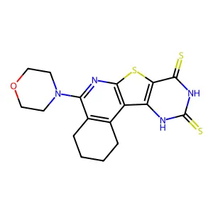 5-(Morpholin-4-yl)-8-sulfanyl-1,2,3,4-tetrahydropyrimido[4',5':4,5]thieno[2,3-c]isoquinoline-10(9H)-thione structure