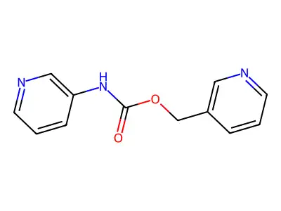 3-Pyridinecarbamic acid, 3-pyridylmethyl ester structure