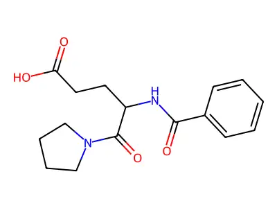 1-Pyrrolidinevaleric acid, gamma-benzamido-delta-oxo-, DL- structure