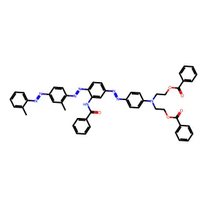 Benzamide, N-(5-((4-(bis(2-(benzoyloxy)ethyl)amino)phenyl)azo)-2-((2-methyl-4-((2-methylphenyl)azo)phenyl)azo)phenyl)- structure