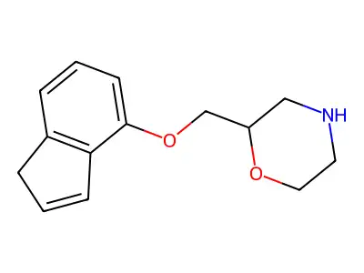 Morpholine, 2-((1H-inden-4(or 7)-yloxy)methyl)- structure