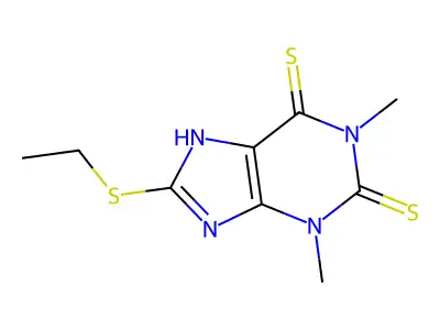8-(Ethylthio)-1,3-dimethyl-3,9-dihydro-1H-purine-2,6-dithione structure
